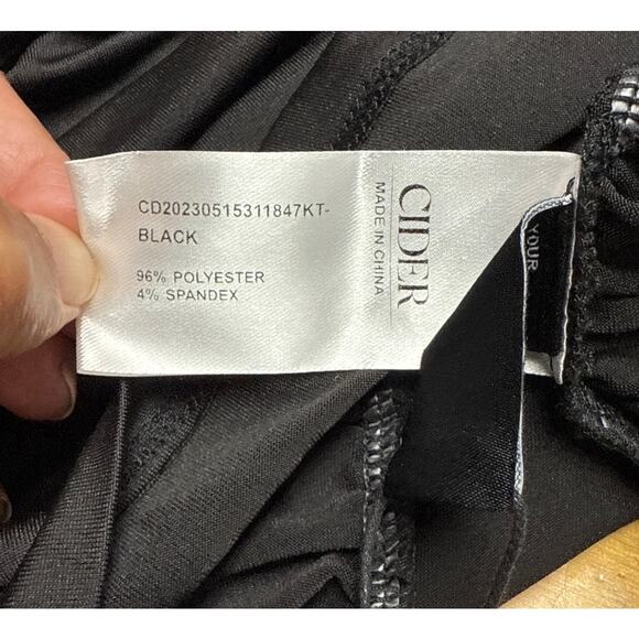 NWT Cider Black Sexy Cut Out Top Plus Size 3XL Ruching Sheer Shoulder Club - Picture 5 of 6